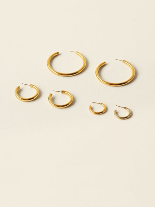 ACCA Brass Geometric Minimalist Hoop Earring 0