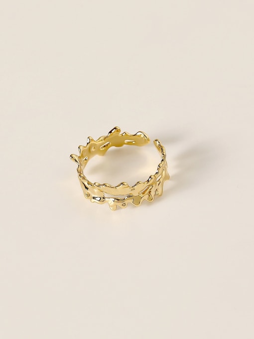 14k Gold Brass Geometric Minimalist Band Fashion Ring