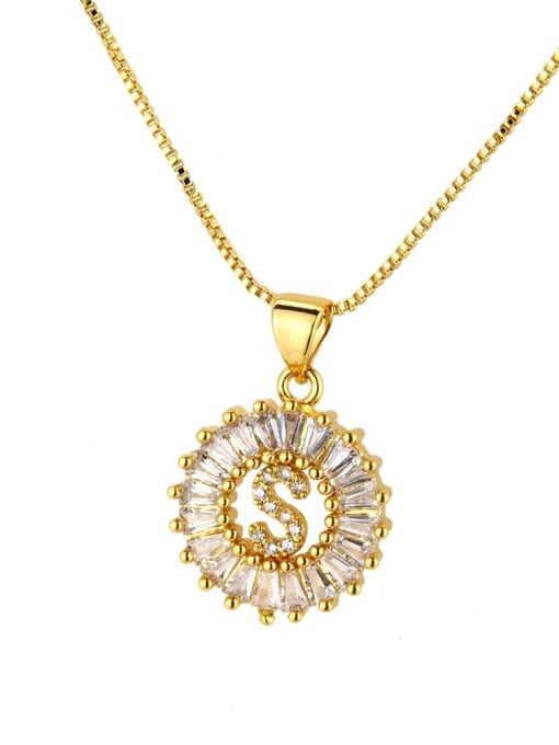 renchi Brass Cubic Zirconia Letter Luxury Necklace 3
