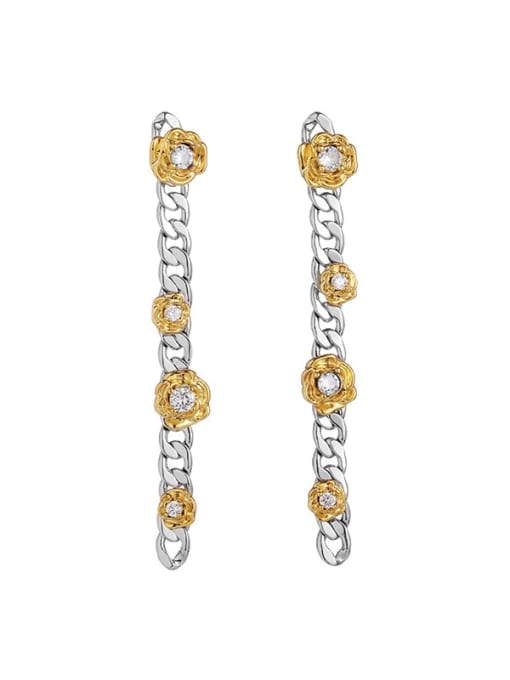 Earrings Brass Earring Hip Hop Rosary Bracelet and Necklace Set