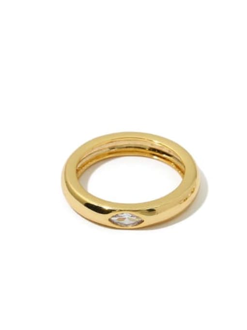 Zircon rings Brass Bead Geometric Minimalist Band Ring