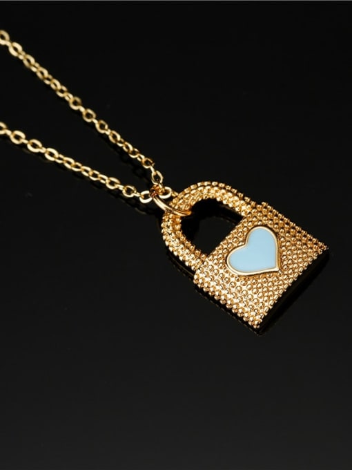 AOG Brass Enamel Heart   Vintage Locket Pendnat Necklace 2