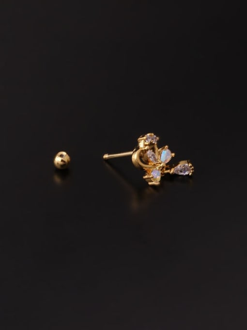 HISON Brass Cubic Zirconia Ball Vintage Single Earring(Single Only One) 2