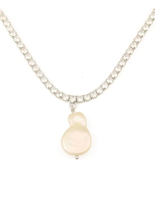 ACCA Brass Freshwater Pearl Irregular Vintage Necklace 3