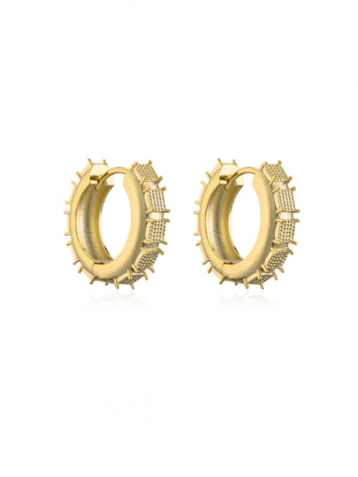 AOG Brass Cubic Zirconia Geometric Minimalist Huggie Earring 0