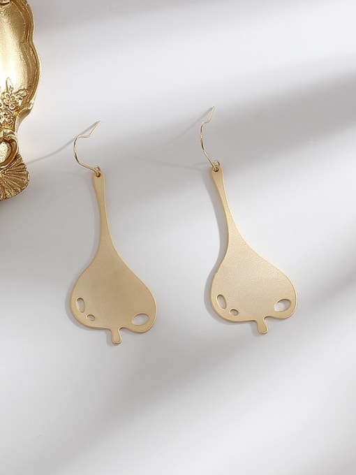 HYACINTH Copper Smooth Geometric Minimalist Hook Trend Korean Fashion Earring 1