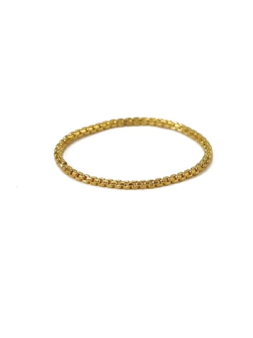 Golden chain Brass Bead Geometric Minimalist Midi Ring