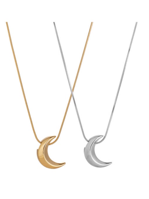 ACCA Titanium Steel Moon Minimalist Necklace