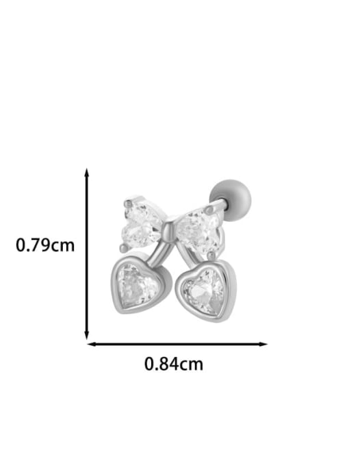 5   Steel Stainless steel Cubic Zirconia Heart Trend Single Earring