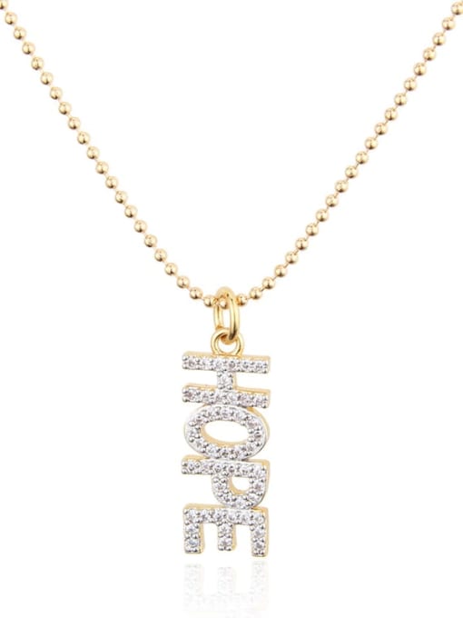 renchi Brass Cubic Zirconia Letter Dainty Necklace 3
