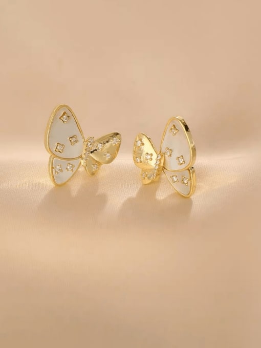 ED00585 Brass Butterfly Dainty Stud Earring