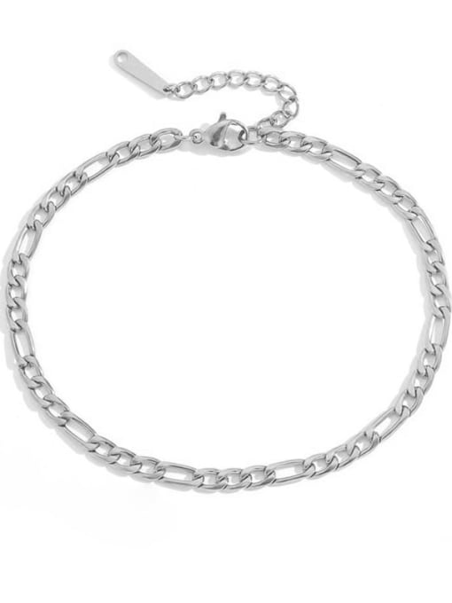 Steel color Stainless steel Irregular Minimalist Hollow Chain  Anklet