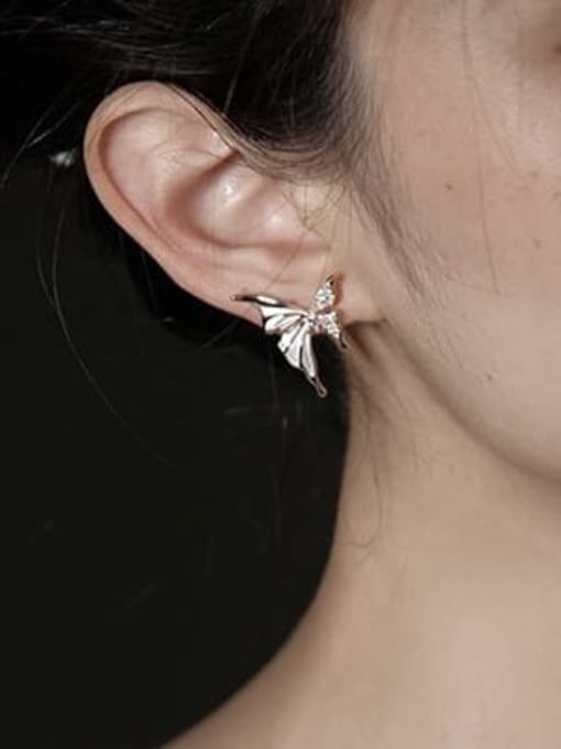 YOUH Brass Enamel Butterfly Minimalist Stud Earring 1