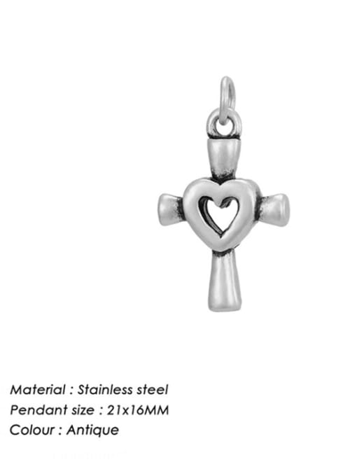 Desoto Stainless Steel Heart Cross DIY Accessories 2