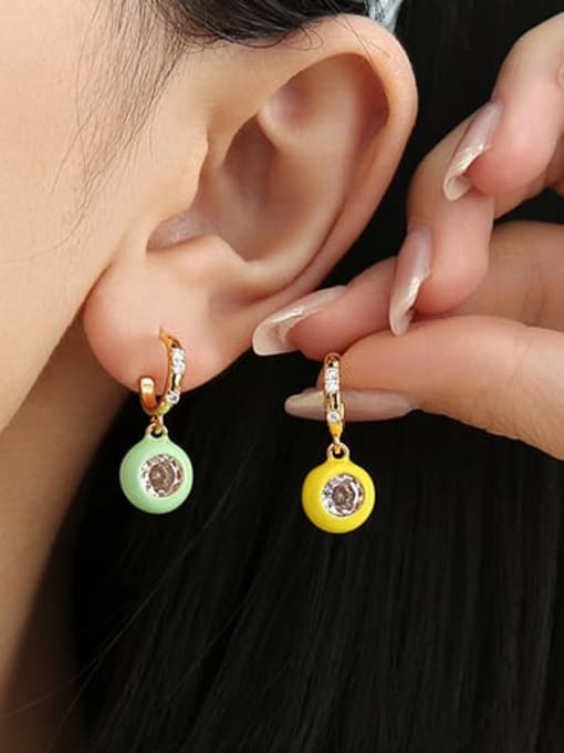 Five Color Brass Enamel Minimalist Heart Earring and Necklace Set 3