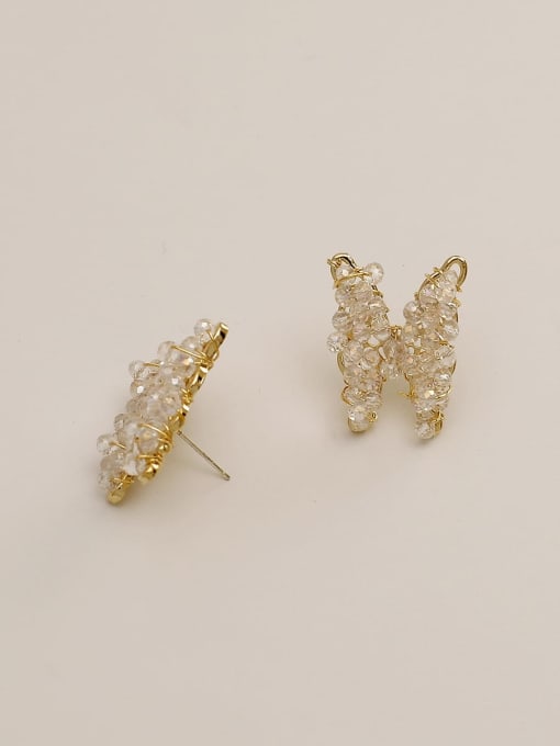 HYACINTH Brass Crystal Butterfly Ethnic Stud Trend Korean Fashion Earring 3