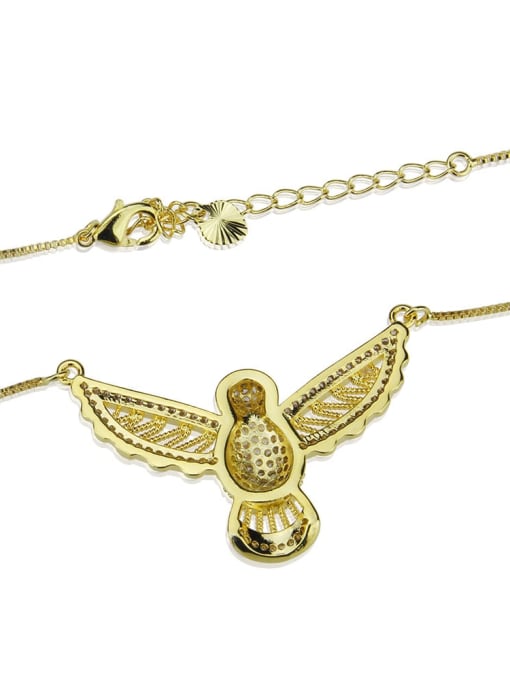 renchi Brass Rhinestone Owl Dainty Necklace 3