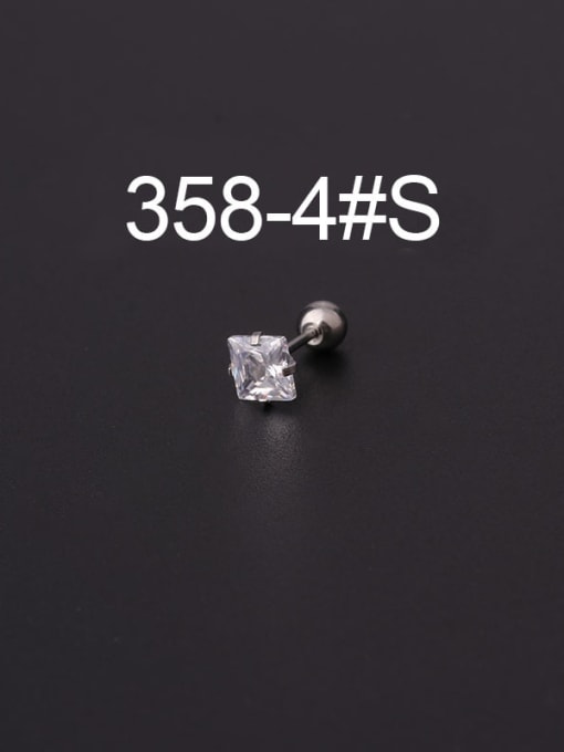 4 Steel Titanium Steel Cubic Zirconia Star Minimalist Stud Earring(Single Only One)