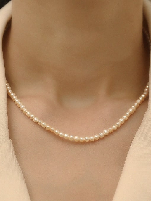 HYACINTH Brass Imitation Pearl Geometric Minimalist Beaded Trend Korean Fashion Necklace 2