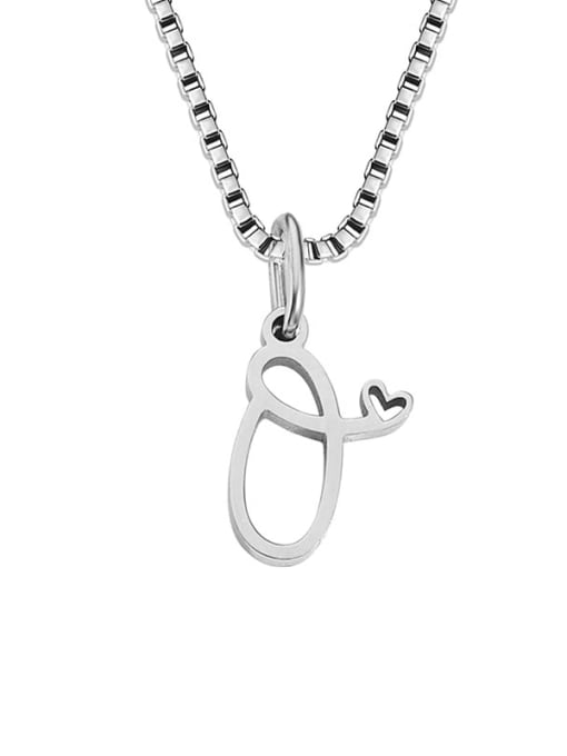 O stainless steel Stainless steel Letter Minimalist Necklace