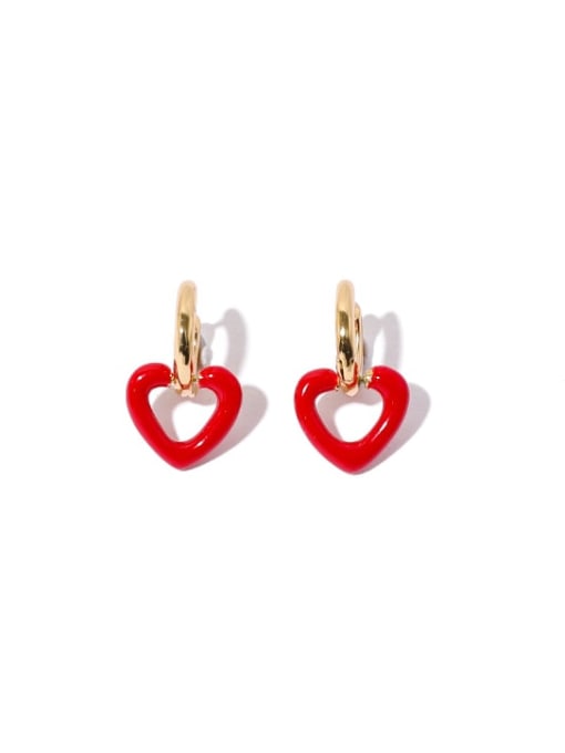 ACCA Brass Enamel Heart Minimalist Drop Earring 0