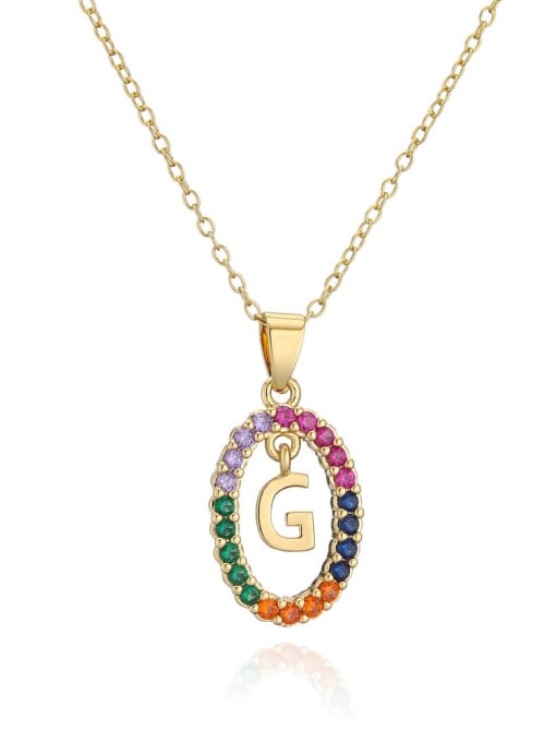 G Brass Cubic Zirconia Letter Trend Necklace