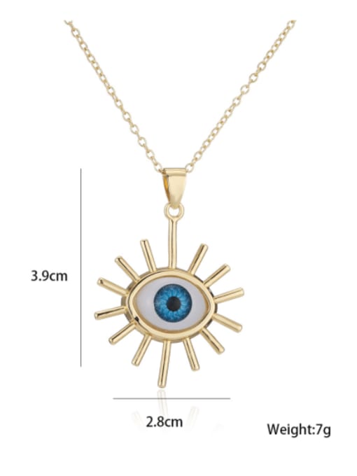 AOG Brass Rhinestone Enamel Evil Eye Vintage Heart Pendant Necklace 3