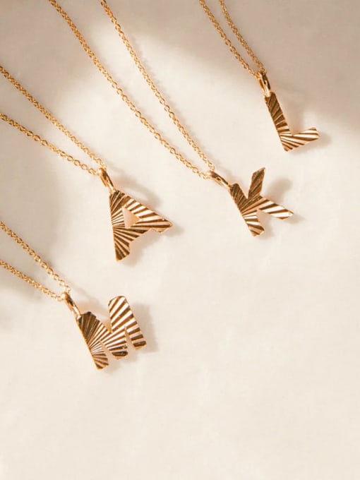 Desoto Stainless steel Letter Minimalist Necklace