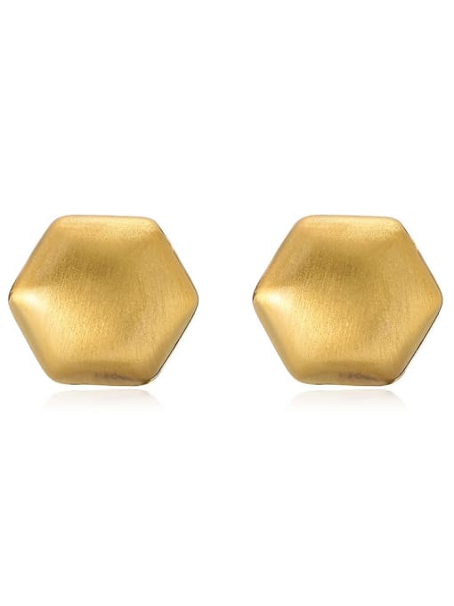 43289 Brass Geometric Minimalist Stud Earring