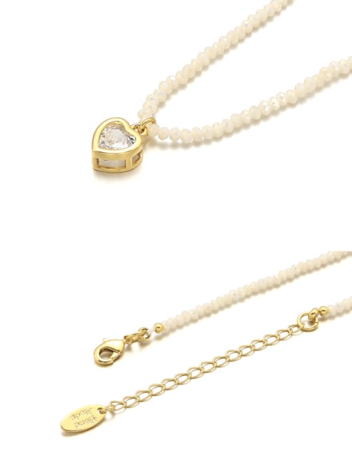 Five Color Brass MGB beads Heart Minimalist Necklace 2