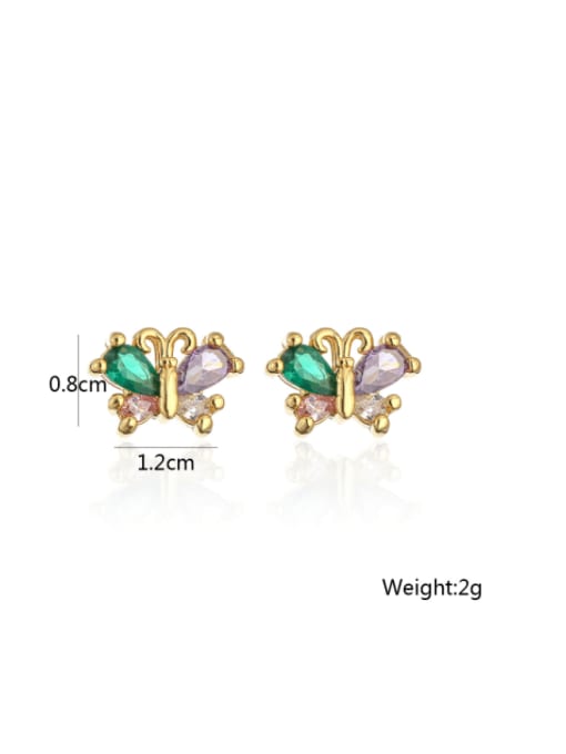 AOG Brass Cubic Zirconia Geometric Dainty Stud Earring 4