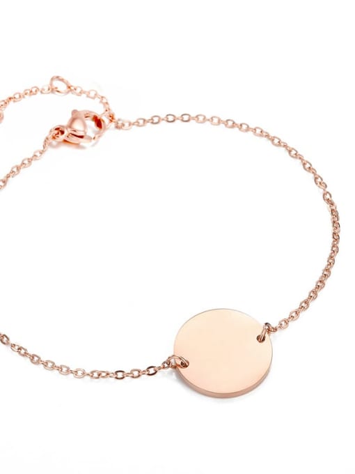 rose gold (With Engraved) customize Stainless steel round 15cm Bracelet