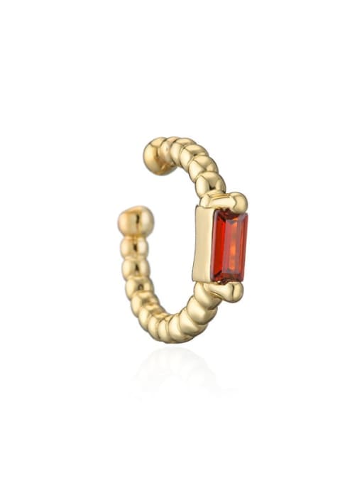 40657 Brass Cubic Zirconia Heart Vintage Clip Earring(Single Only One)
