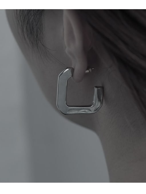 TINGS Brass Smooth Geometric Minimalist Stud Earring 1