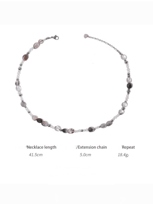 Natural materials Titanium Steel Imitation Pearl Geometric Hip Hop Necklace