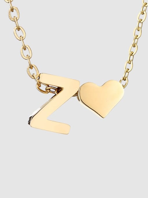 Z 14 K gold Titanium Heart Minimalist Necklace