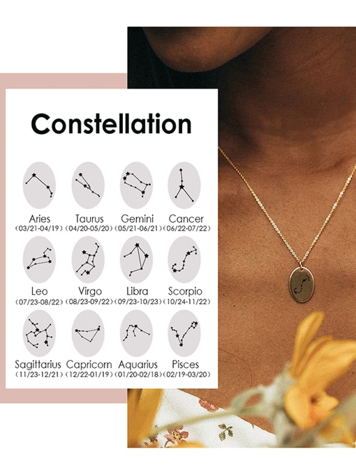 Desoto Stainless steel Constellation Minimalist  Geometric  Pendant Necklace 0