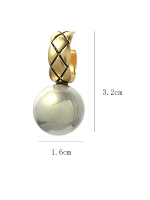 SUUTO Brass Imitation Pearl Geometric Ethnic Huggie Earring 1