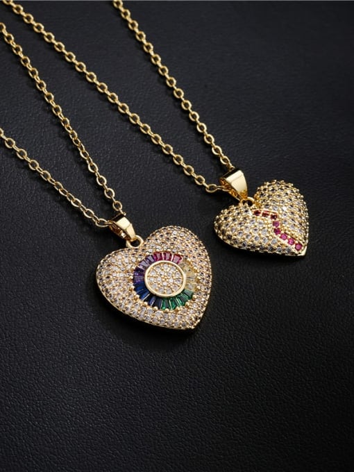 AOG Brass Cubic Zirconia  Trend Heart Pendant Necklace 1