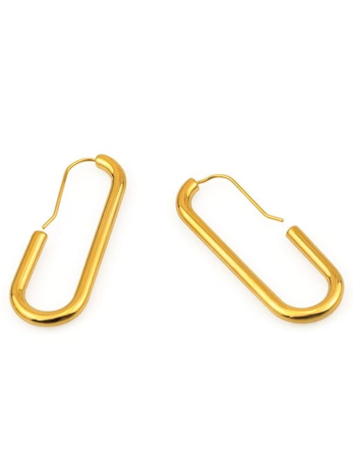 ACCA Brass Smooth Geometric Minimalist Hook Earring 3