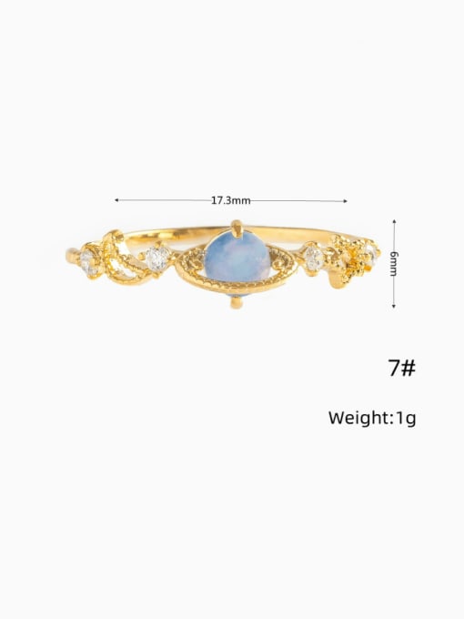COLSW Brass Opal Planet Cute Band Ring 2