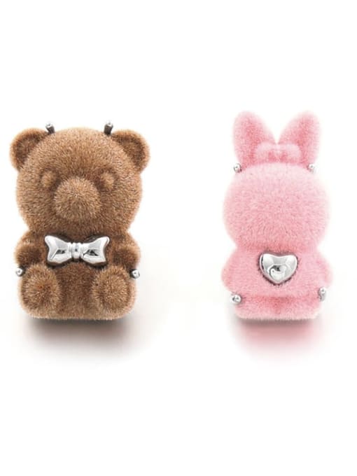 ACCA Brass Hairball Rabbit Cute Single Earring(Single-Only One)