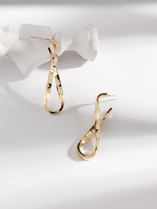 HYACINTH Copper Smooth Bowknot Minimalist Stud Trend Korean Fashion Earring 3
