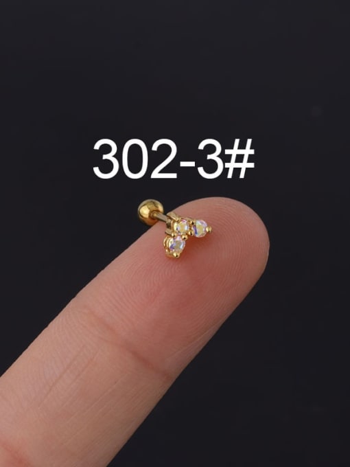 3(Single) Brass Cubic Zirconia Heart Cute Stud Earring