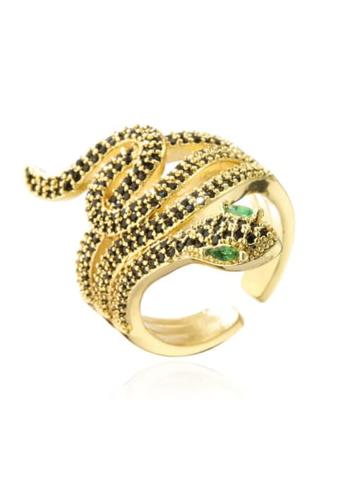 11217 Brass Cubic Zirconia Snake Vintage Band Ring