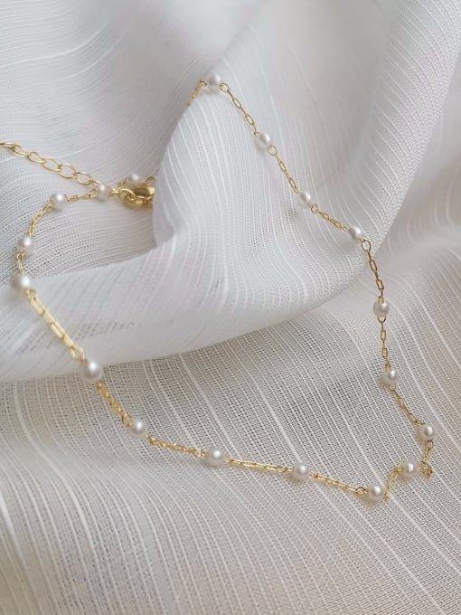 HYACINTH Copper Alloy Imitation Pearl White Geometric Trend Trend Korean Fashion Necklace 0