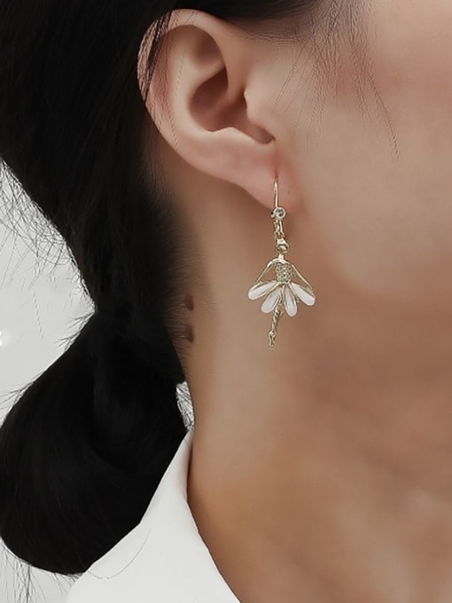 HYACINTH Brass Cubic Zirconia Irregular Dainty Hook Trend Korean Fashion Earring 1