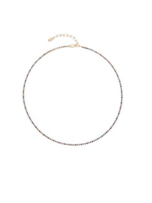 Zircon necklace Brass Cubic Zirconia Geometric Vintage Necklace