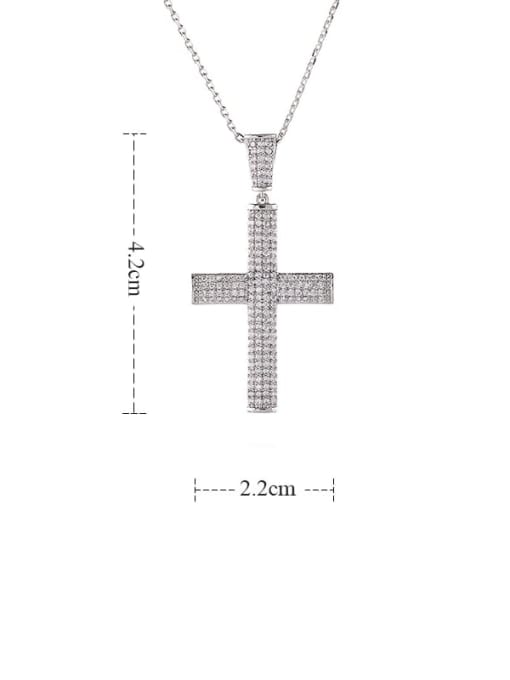 YILLIN Brass Cubic Zirconia Cross Minimalist Regligious Necklace 4
