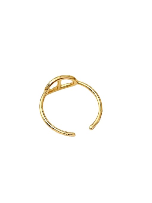 HYACINTH Brass Geometric Minimalist Band Fashion Ring 3